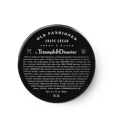 Triumph & Disaster Old Fashioned Shave Cream 100ml Jar - www.elegantgents.com