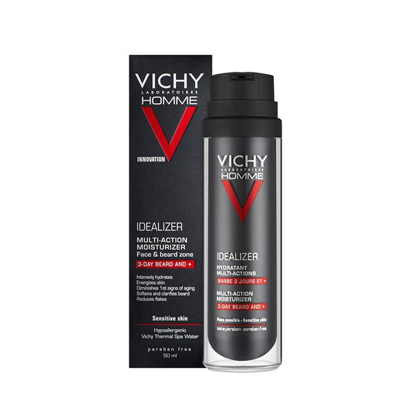 Vichy Homme Idealizer Face & Beard Moisturiser 50ml - www.elegantgents.com