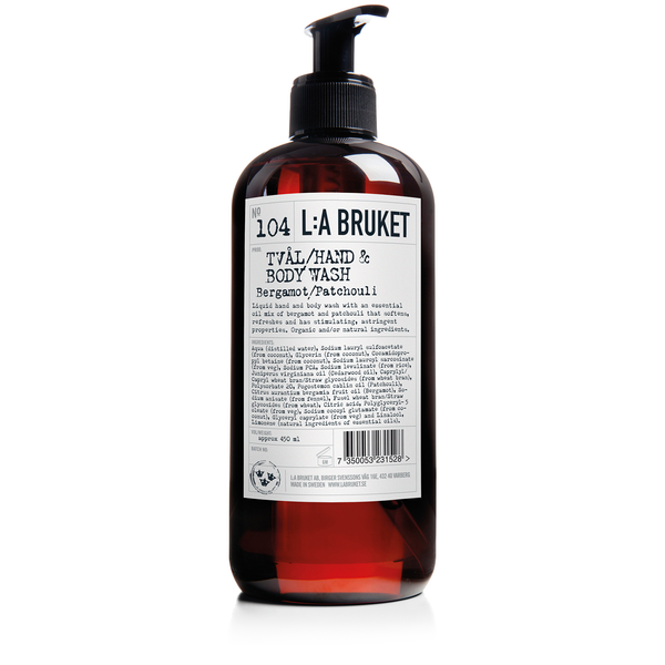 L:A Bruket Hand & Body Wash Bergamot/ Patchouli 450ml - www.elegantgents.com