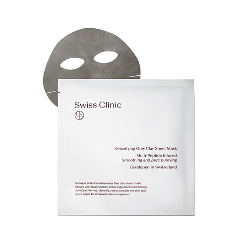 Swiss Clinic Detoxifying Grey Clay Sheet Mask (Single) - www.elegantgents.com